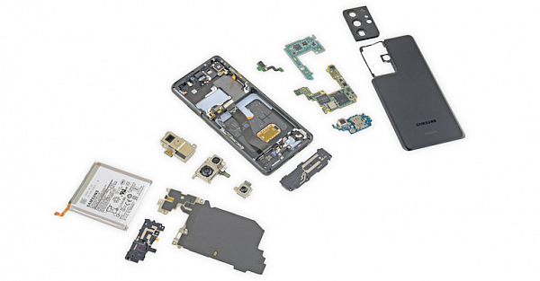 В iFixit разобрали Samsung Galaxy S21 Ultra. Его ремонт сложен