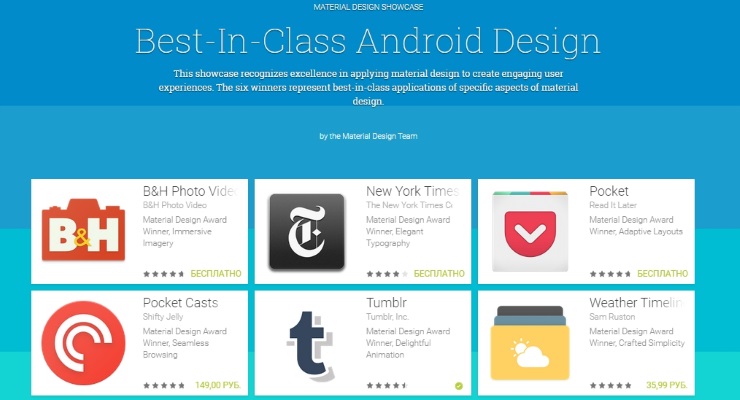 Самые лучшие приложения с дизайном Material по версии Google